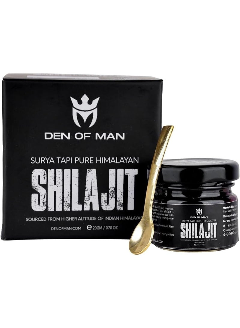 DEN OF MAN Shilajit for Men – Pure Himalayan Shilajit Resin, Natural Shilajit Supplement, Sun-Dried Fulvic Acid Rich Shilajeet, Supports Energy, Vitality & Wellness, 20g Glass Jar pack of 3 - Image 2